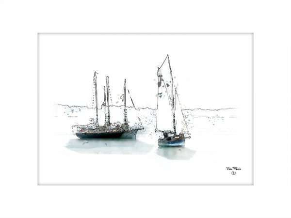 Deux barques sur la mer